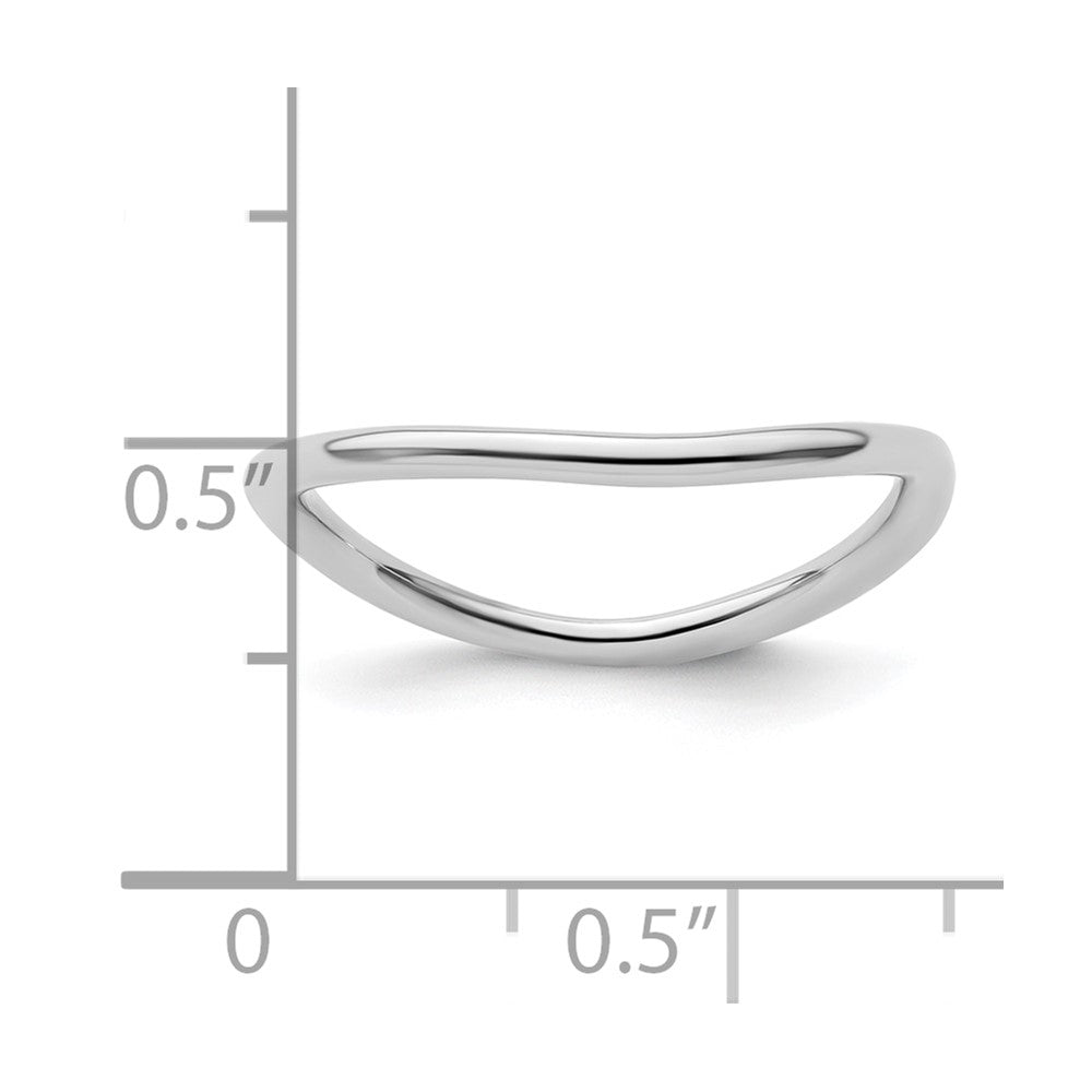 Sterling Silver Stackable Expressions Polished Rhodium Plate Wave Ring