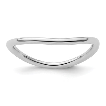 Sterling Silver Stackable Expressions Polished Rhodium Plate Wave Ring