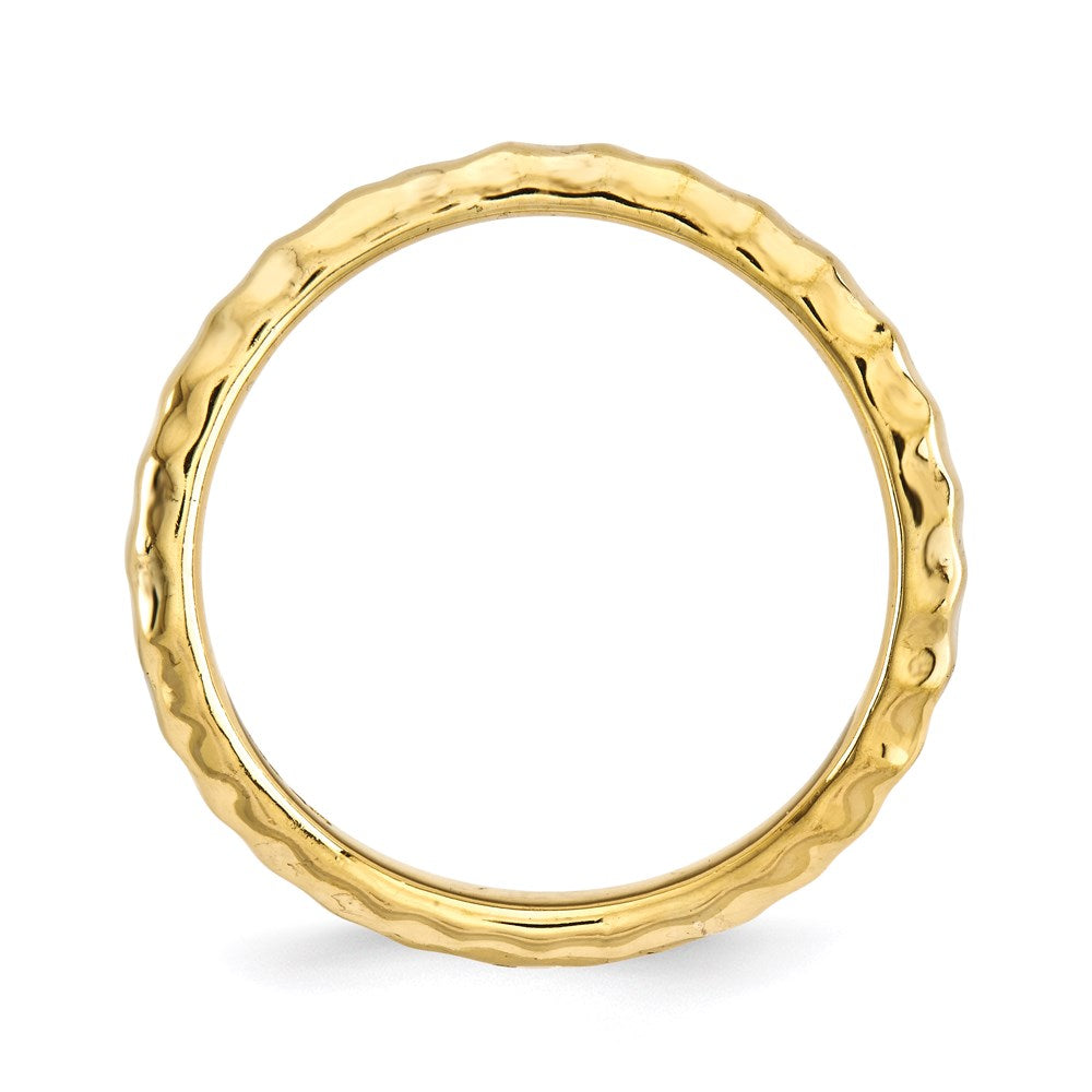 Sterling Silver Stackable Expressions Polished Gold Plate Wave Ring