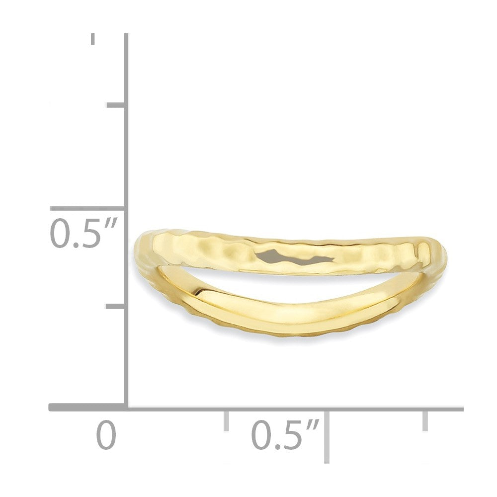 Sterling Silver Stackable Expressions Polished Gold Plate Wave Ring