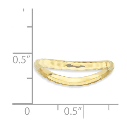 Sterling Silver Stackable Expressions Polished Gold Plate Wave Ring