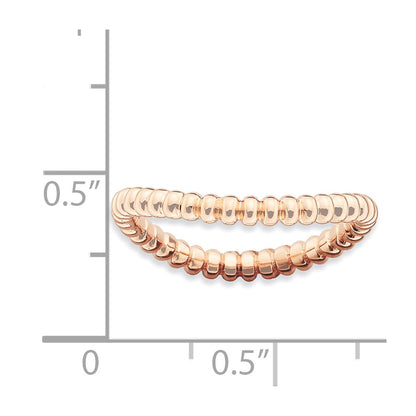 Sterling Silver Stackable Expressions Polished Pink Plate Wave Ring