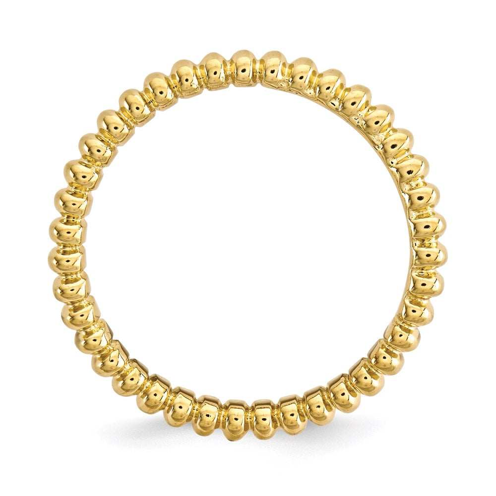 Sterling Silver Stackable Expressions Polished Gold Plate Wave Ring