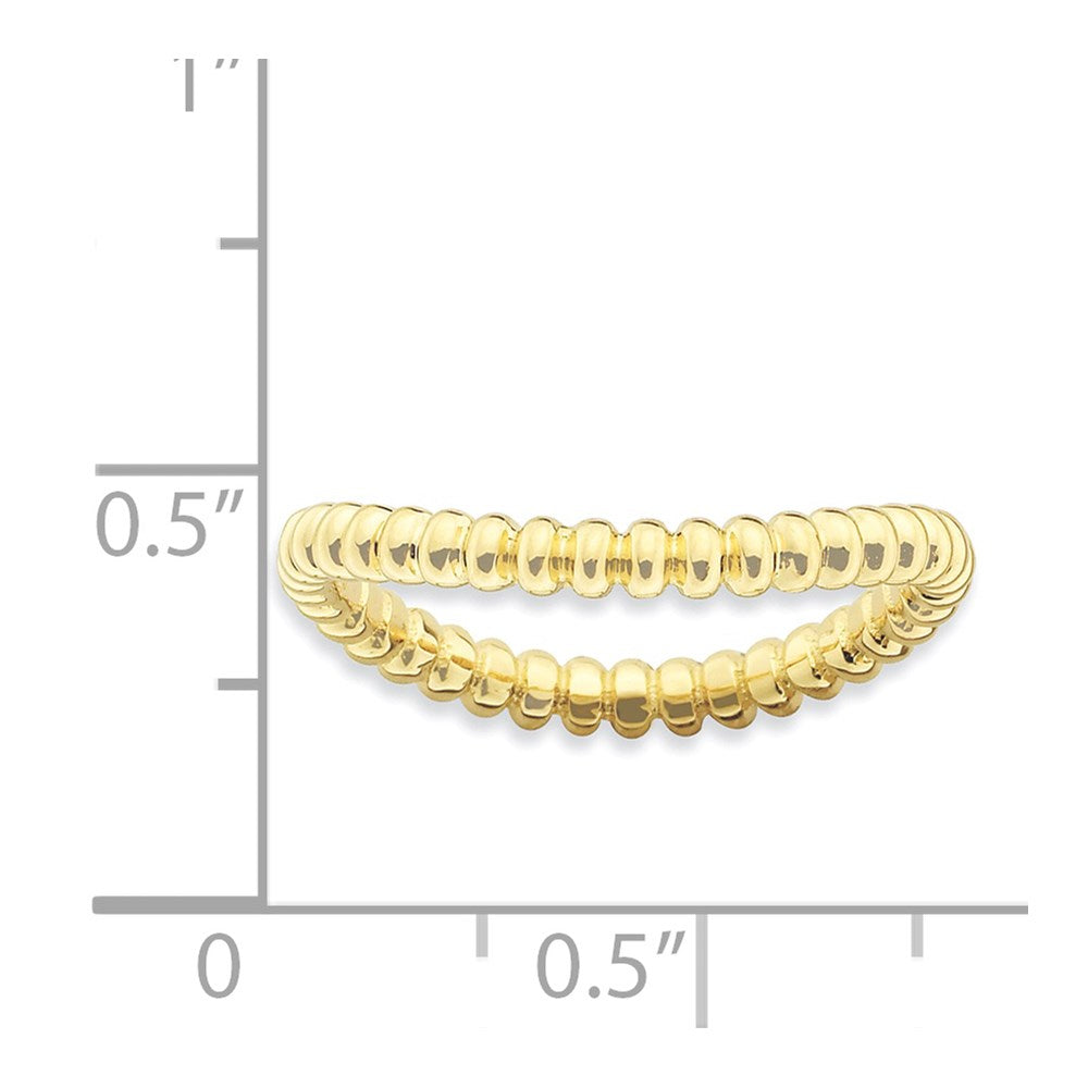 Sterling Silver Stackable Expressions Polished Gold Plate Wave Ring