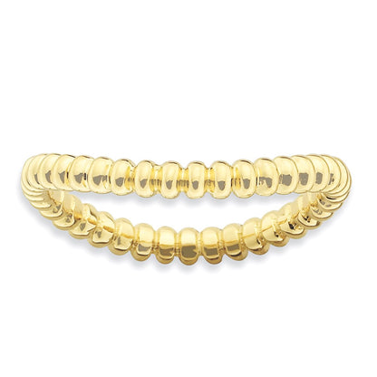 Sterling Silver Stackable Expressions Polished Gold Plate Wave Ring