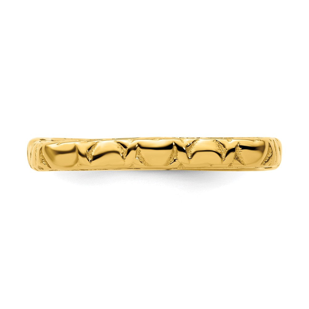 Sterling Silver Stackable Expressions Polished Gold Plated Square Ring