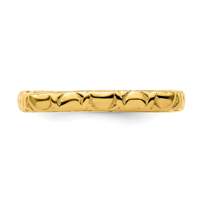 Sterling Silver Stackable Expressions Polished Gold Plated Square Ring