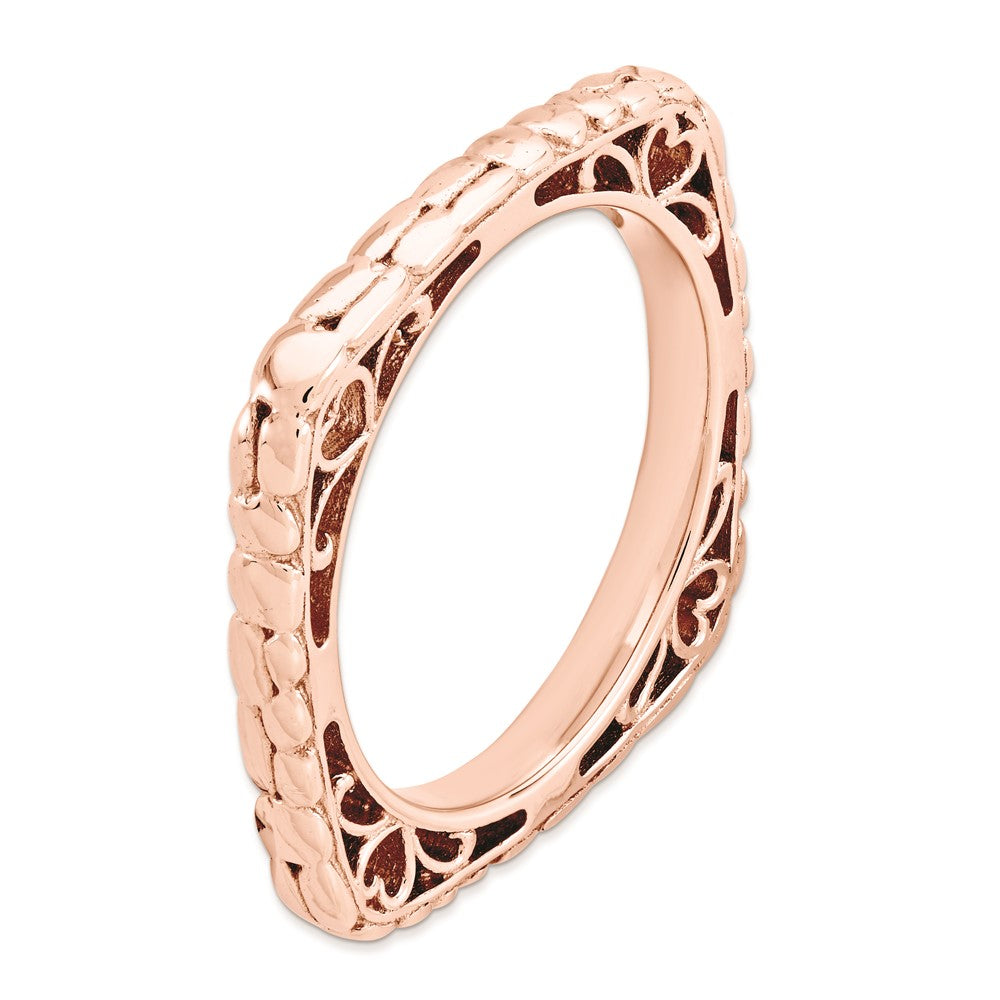 Sterling Silver Stackable Expressions Polished Pink Plate Square Ring