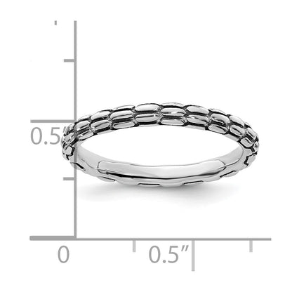 Sterling Silver Stackable Expressions Antiqued Ring