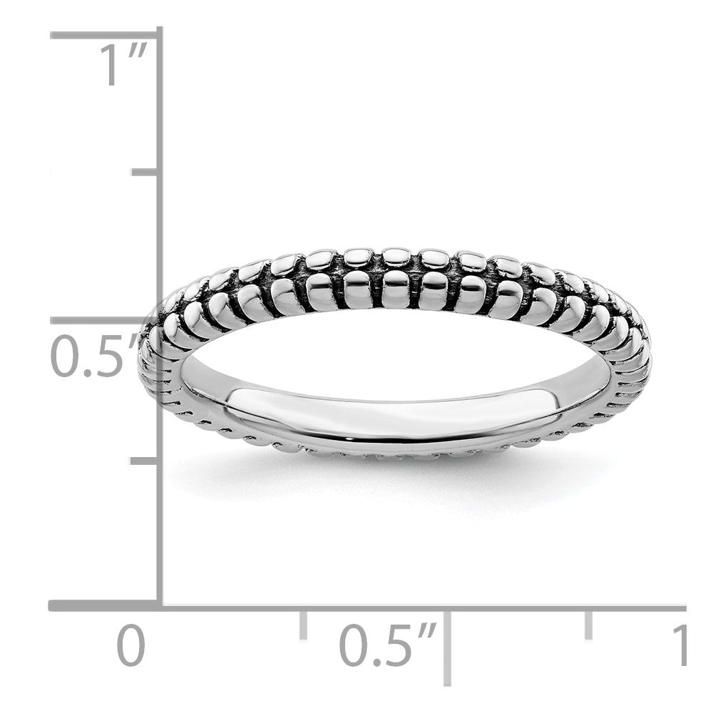 Sterling Silver Stackable Expressions Antiqued Ring