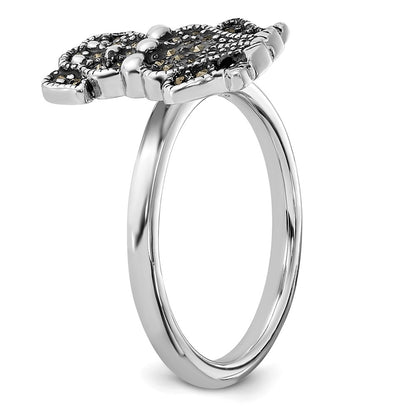 Sterling Silver Stackable Expressions Marcasite Dog Ring