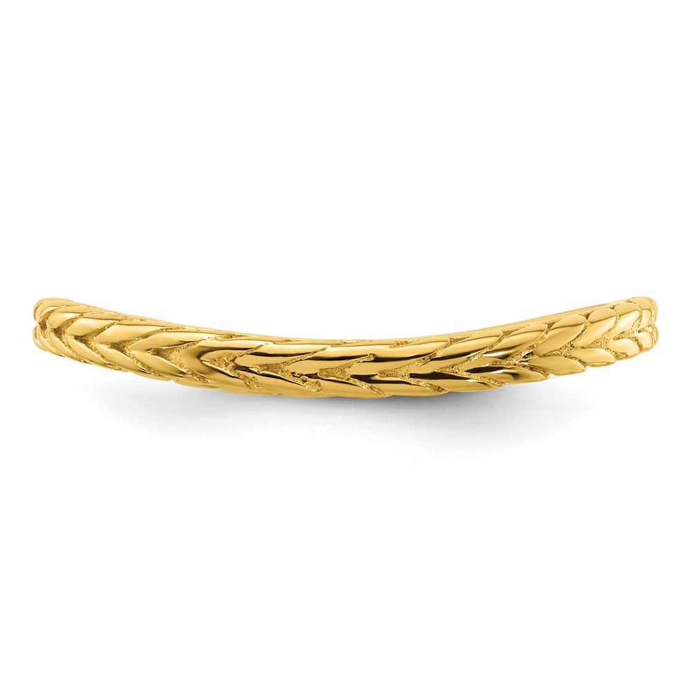 Sterling Silver Stackable Expressions Polished Gold Plated Wave Ring