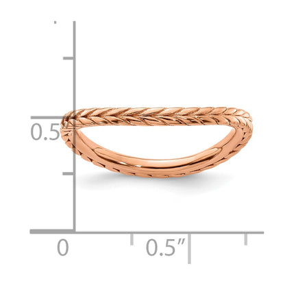 Sterling Silver Stackable Expressions Polished Pink Plated Wave Ring