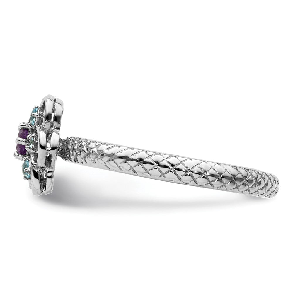 Sterling Silver Stackable Expressions Amethyst & Blue Topaz Ring