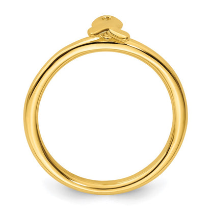 Sterling Silver Stackable Expressions Gold Plated Awareness Ribbon Ring