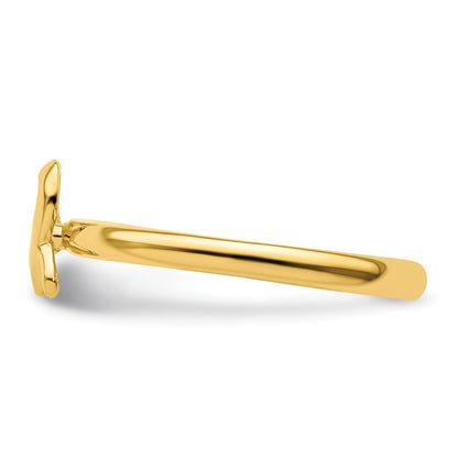 Sterling Silver Stackable Expressions Gold Plated Awareness Ribbon Ring