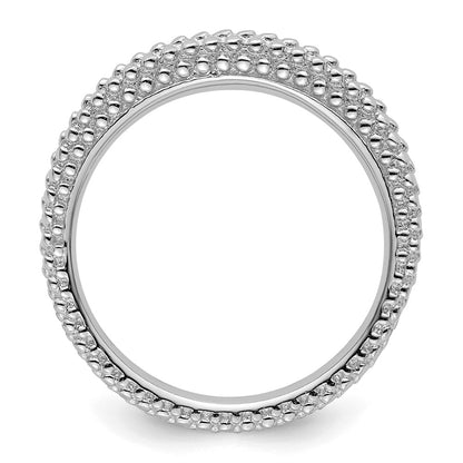 Sterling Silver Stackable Expressions Rhodium Plated Domed Ring