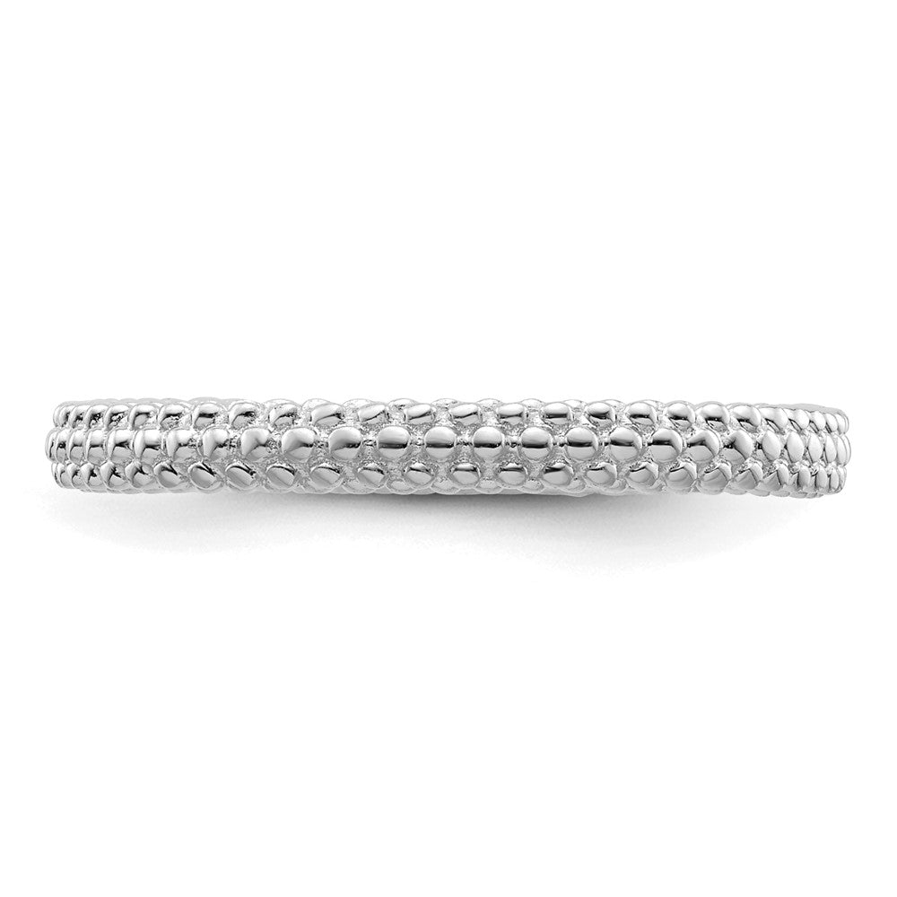 Sterling Silver Stackable Expressions Rhodium Plated Domed Ring