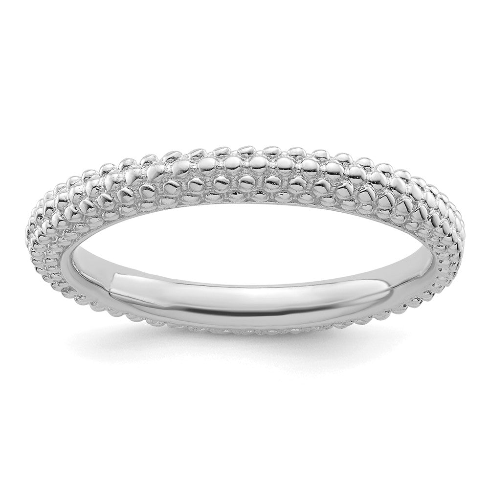 Sterling Silver Stackable Expressions Rhodium Plated Domed Ring