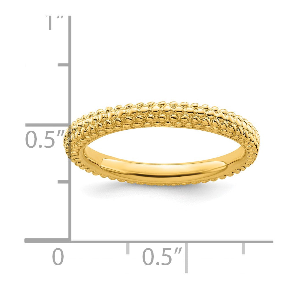 Sterling Silver Stackable Expressions Gold Plated Domed Ring