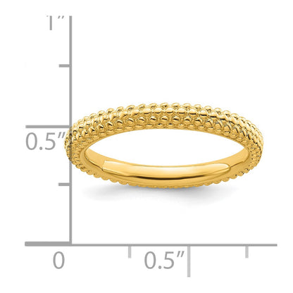 Sterling Silver Stackable Expressions Gold Plated Domed Ring