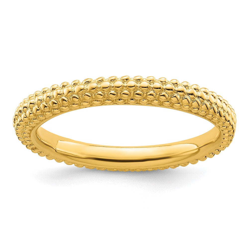 Sterling Silver Stackable Expressions Gold Plated Domed Ring