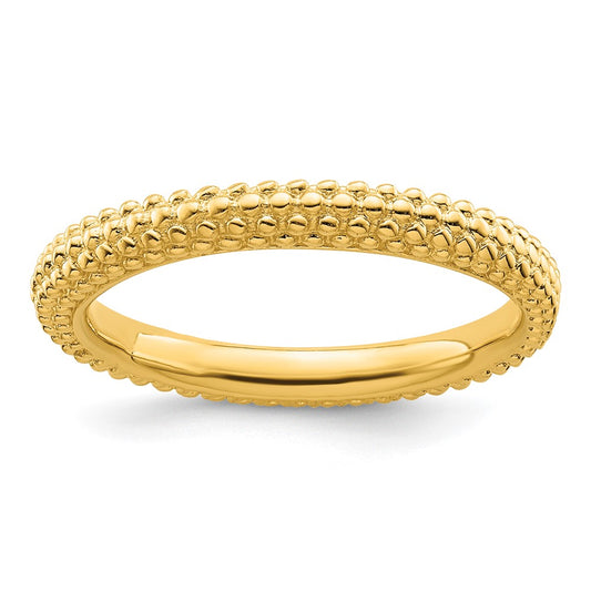 Sterling Silver Stackable Expressions Gold Plated Domed Ring