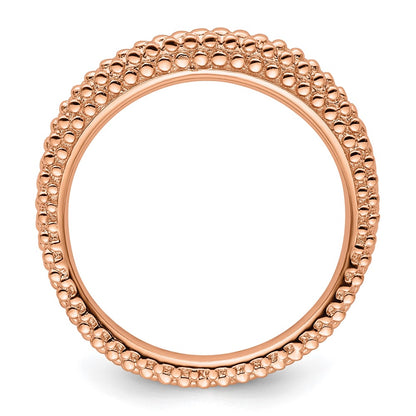 Sterling Silver Stackable Expressions Pink Plated Domed Ring