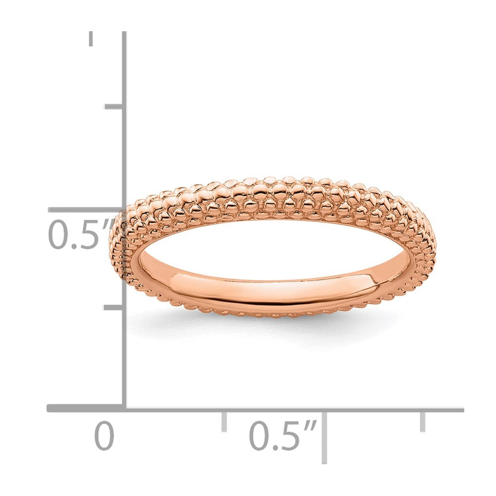 Sterling Silver Stackable Expressions Pink Plated Domed Ring