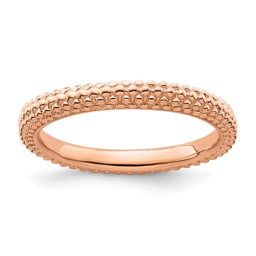 Sterling Silver Stackable Expressions Pink Plated Domed Ring