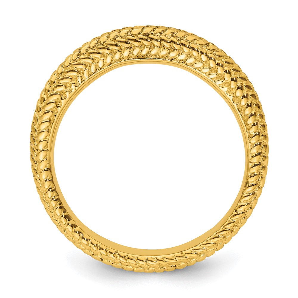 Sterling Silver Stackable Expressions Gold Plated Domed Ring