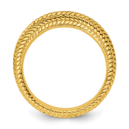 Sterling Silver Stackable Expressions Gold Plated Domed Ring