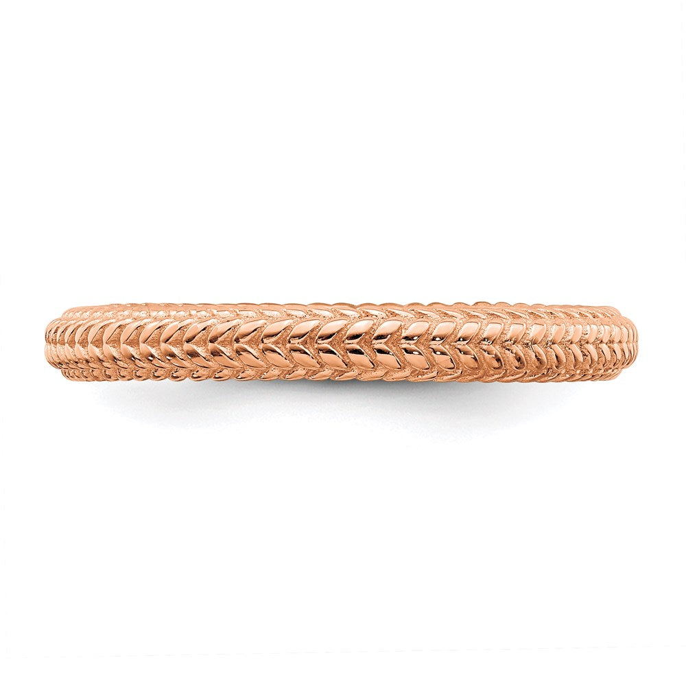 Sterling Silver Stackable Expressions Pink Plated Domed Ring