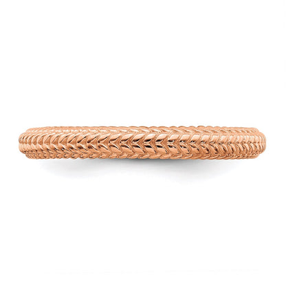 Sterling Silver Stackable Expressions Pink Plated Domed Ring