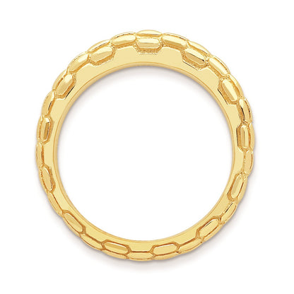 Sterling Silver Stackable Expressions Gold Plated Domed Ring