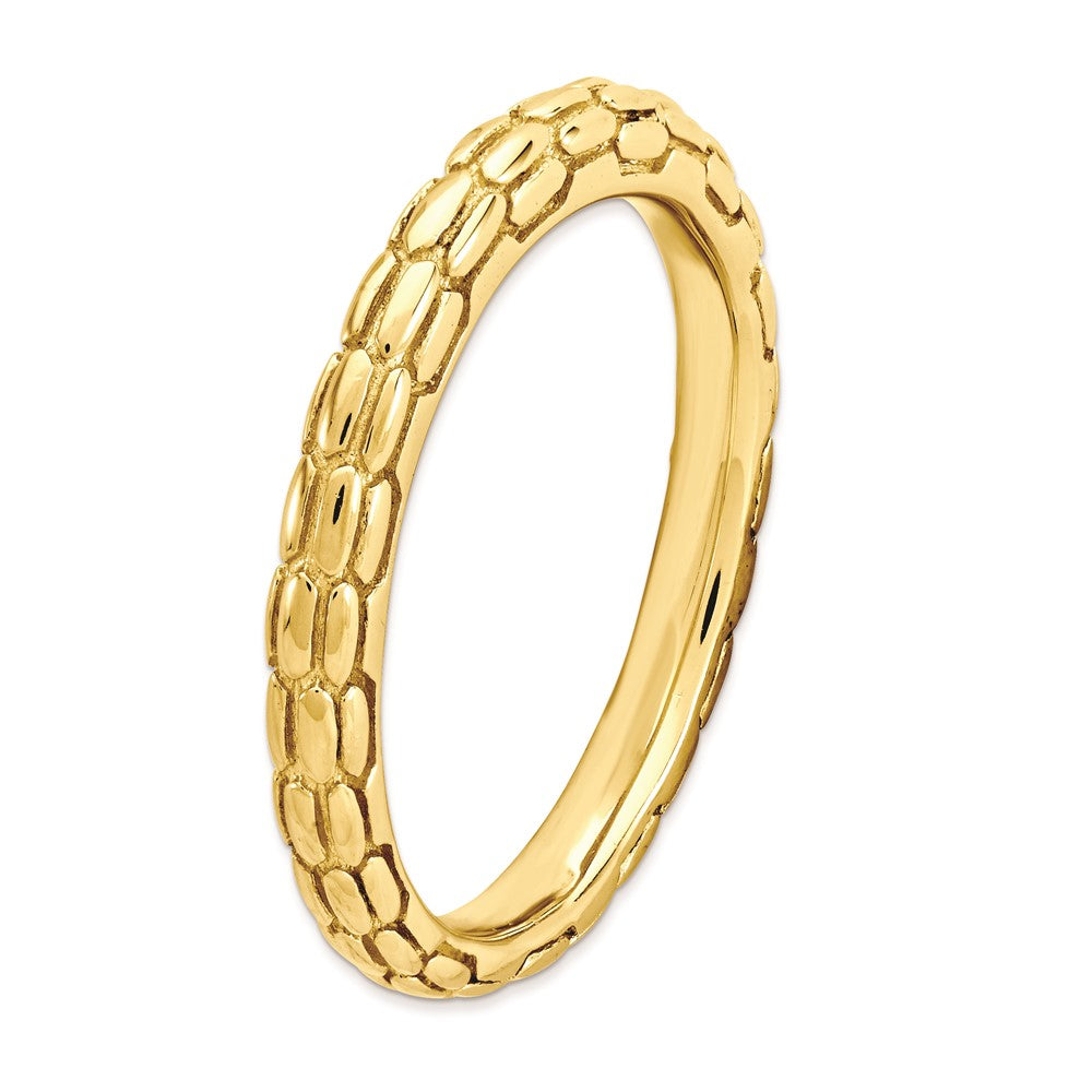 Sterling Silver Stackable Expressions Gold Plated Domed Ring