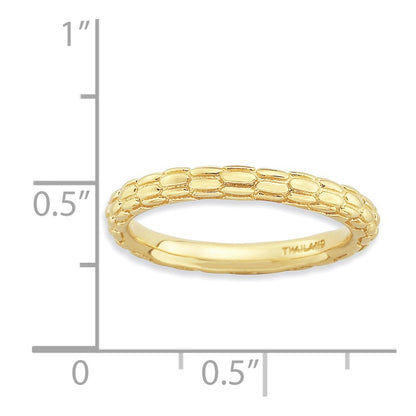 Sterling Silver Stackable Expressions Gold Plated Domed Ring