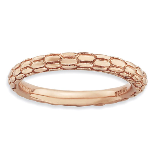 Sterling Silver Stackable Expressions Pink Plated Domed Ring