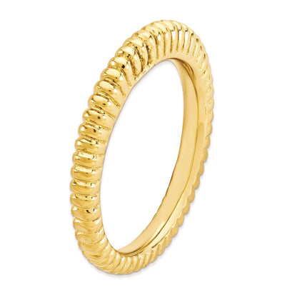 Sterling Silver Stackable Expressions Gold Plated Domed Ring