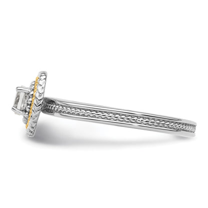 14K/Silver Two Tone Sterling Silver & 14K Stackable Expressions White Topaz Ring