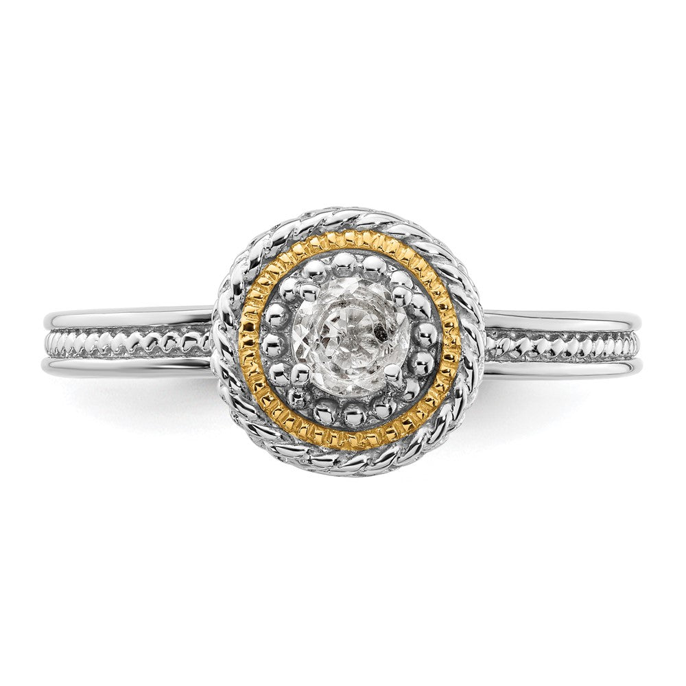 14K/Silver Two Tone Sterling Silver & 14K Stackable Expressions White Topaz Ring