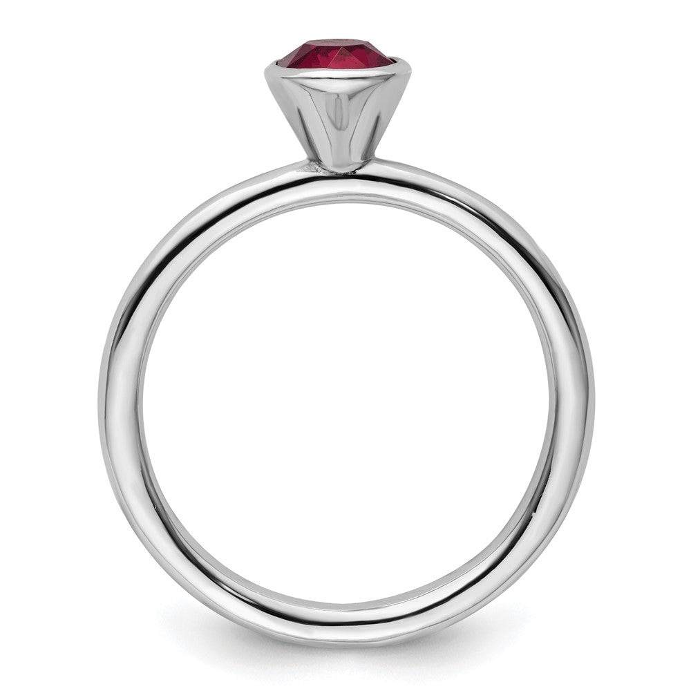 Sterling Silver Stackable Expressions High 5mm January Crystal Ring