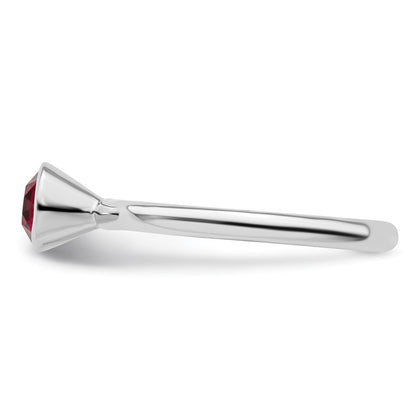 Sterling Silver Stackable Expressions High 5mm July Crystal Ring