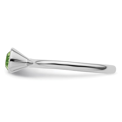 Sterling Silver Stackable Expressions High 5mm August Crystal Ring