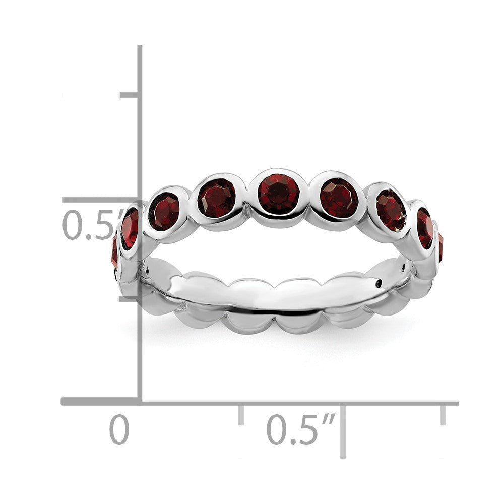 Sterling Silver Stackable Expressions January Crystal Ring