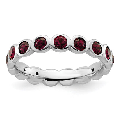 Sterling Silver Stackable Expressions February Crystal Ring