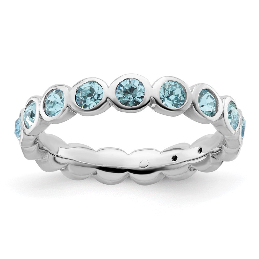Sterling Silver Stackable Expressions March Crystal Ring