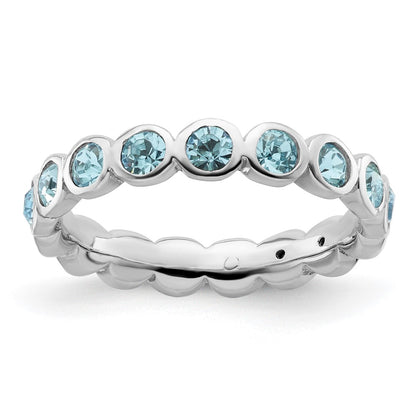 Sterling Silver Stackable Expressions March Crystal Ring