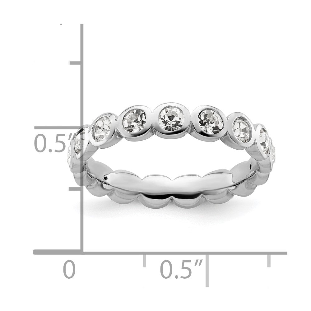 Sterling Silver Stackable Expressions April Crystal Ring