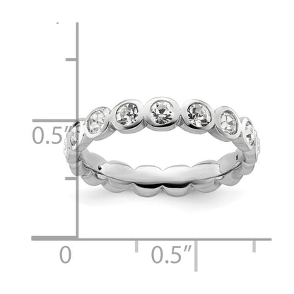 Sterling Silver Stackable Expressions April Crystal Ring
